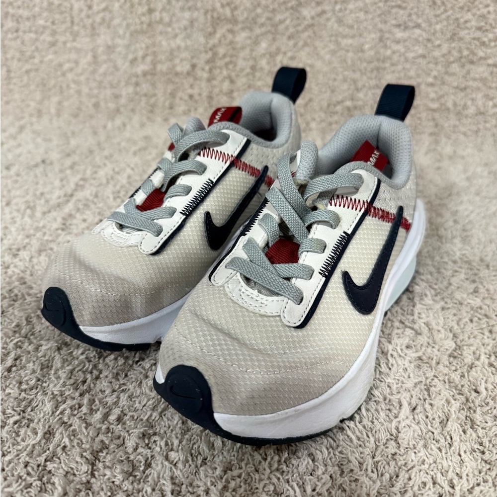 Nike Cream and Red Sneakers
